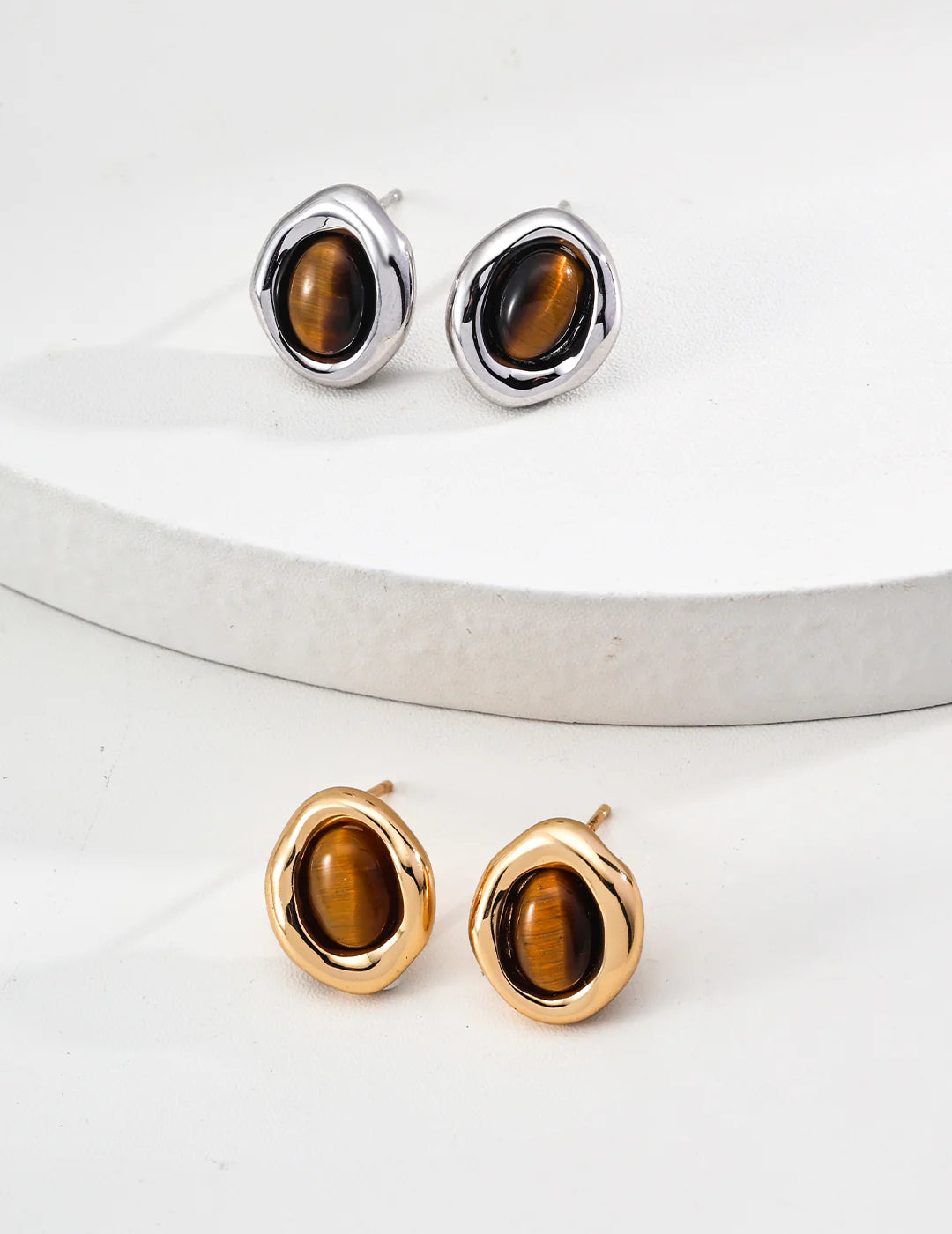 Natural Tiger Eye Earrings