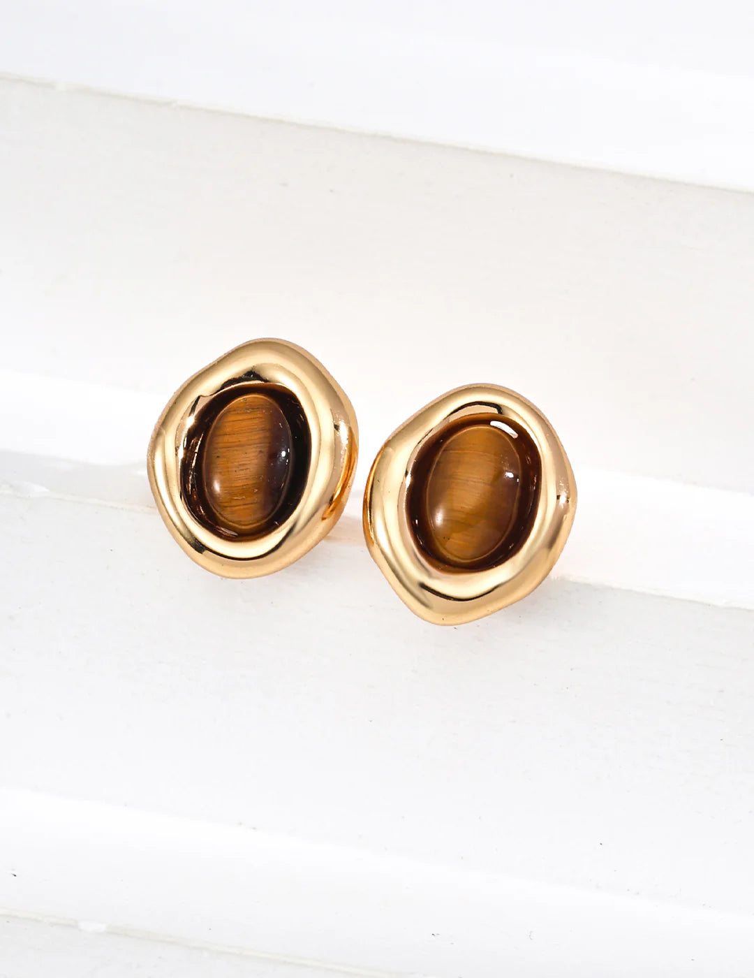 Natural Tiger Eye Earrings