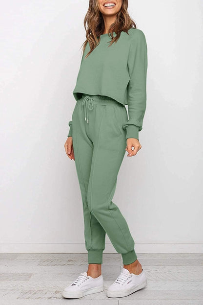 Women'S Casual 2 Piece Outfits Long Sleeve Tops & Sweat Pants Pajamas Loungewear Set
